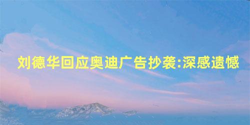 刘德华回应奥迪广告抄袭:深感遗憾