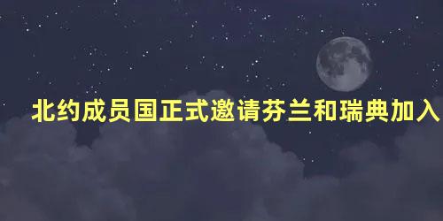 北约成员国正式邀请芬兰和瑞典加入