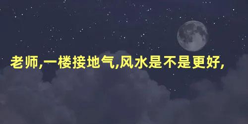 老师,一楼接地气,风水是不是更好,