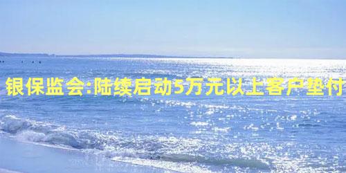 银保监会:陆续启动5万元以上客户垫付